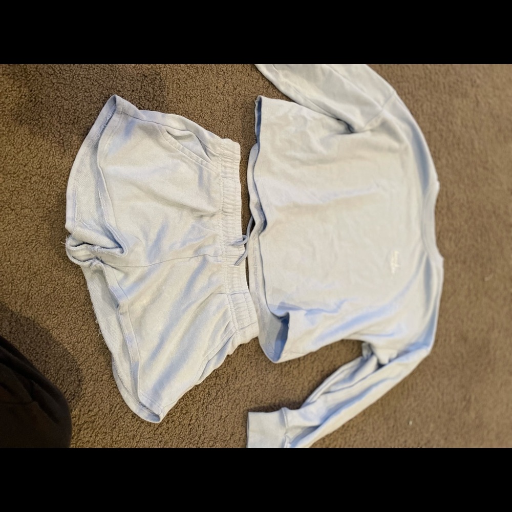 Pajama light blue shorts and sweatshirts set